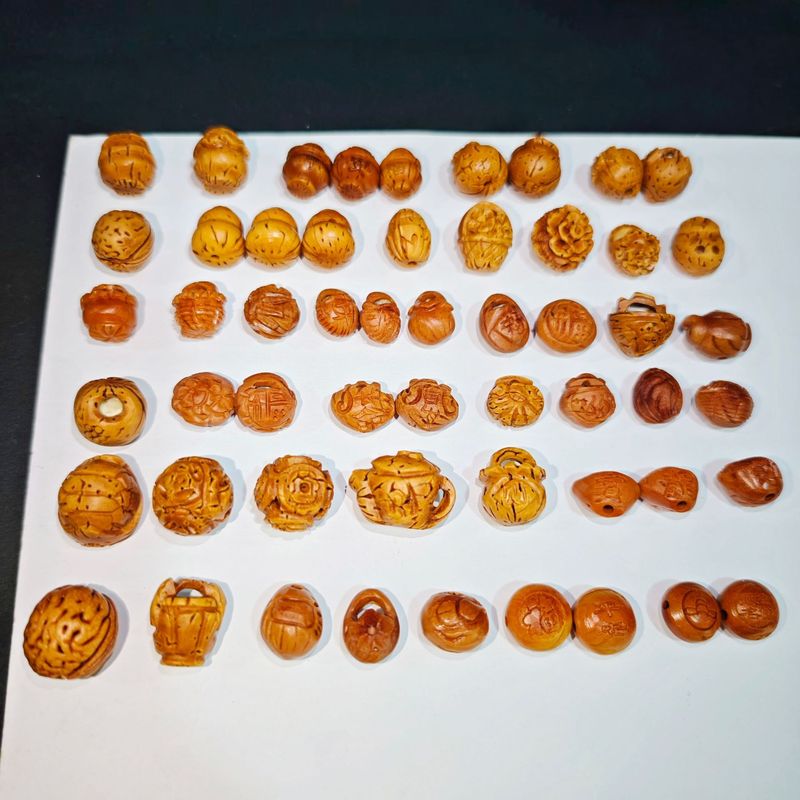 手工山桃核雕刻吊坠桃篮花筐锁桃木篮手链编红绳婴儿童宝宝饰品|undefined