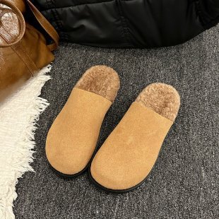 博肯拖鞋女外穿2025年秋季新款厚底增高包头半拖鞋一脚蹬懒人拖鞋|undefined