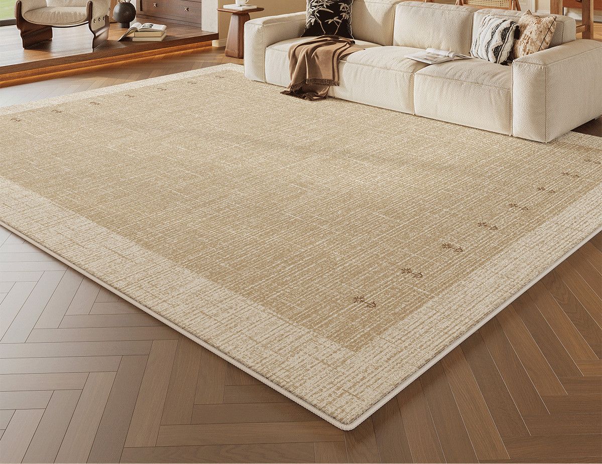 Cream Carpet 2025 New Model Living Room Floor Mat, Washable, Wear-Resistant, Waterproof, High-End Modern Bedroom, Formaldehyde-Free, Non-Slip
