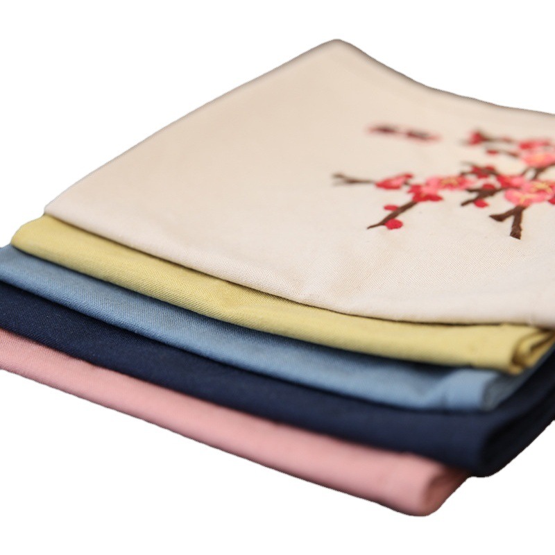 Bordado estilo antiguo no-su bordado solo doble capa pañuelo Bordado DIY pañuelo de algodón hombres y mujeres con bordado estiramiento Lu