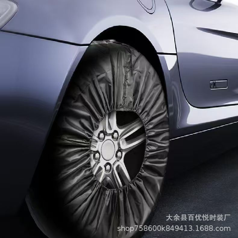 Cross-Border Hot Selling 210 Oxford Cloth Tire Cover Car Spare Tire Cover Snow Tire Storage Bag Wheel Cover Protective Cover