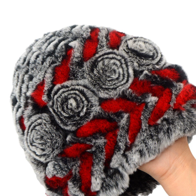 Keep warm straw woven hat, increased thickness, flowered