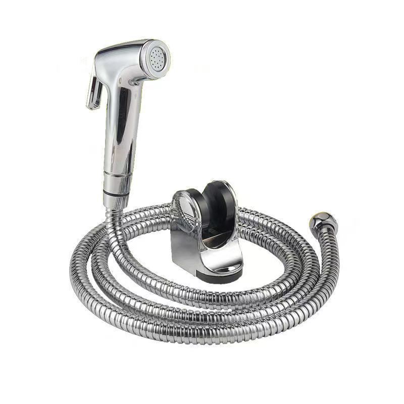 Grey high-pressure spray gun companion, bathroom flushing, handheld nozzle, toilet, feminine wash, small showerhead undefined
