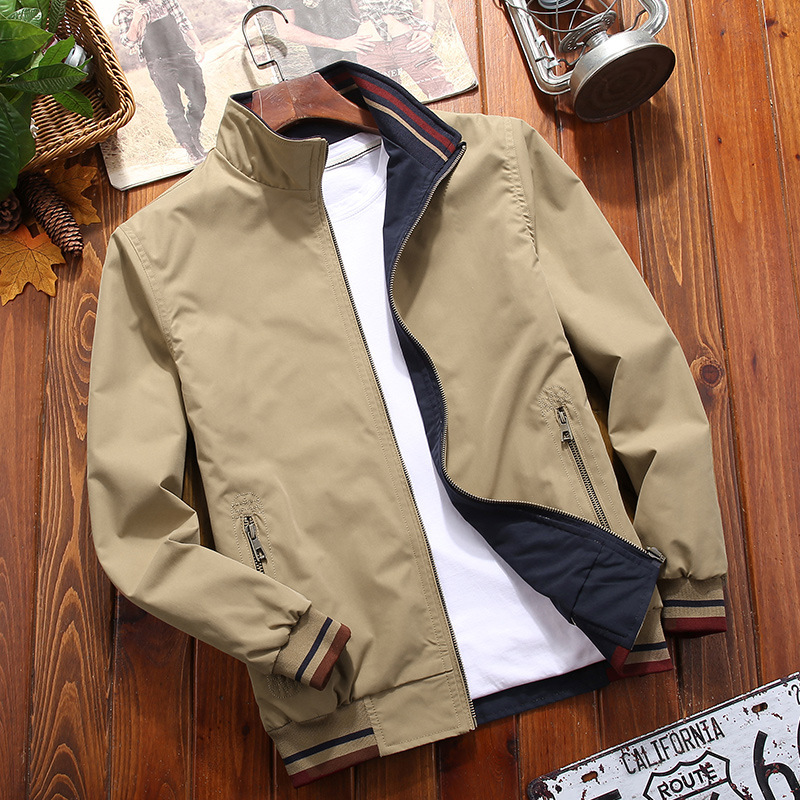 Men's Double-sided Winter Jacket With Stand-up Collar Casual Coat_voghion.com