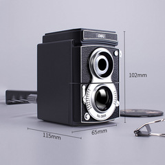 Deli 0668 Retro Pencil Sharpener Large Caliber Adjustable Fashion Pencil Sharpener Hand-cranked Pencil Sharpener