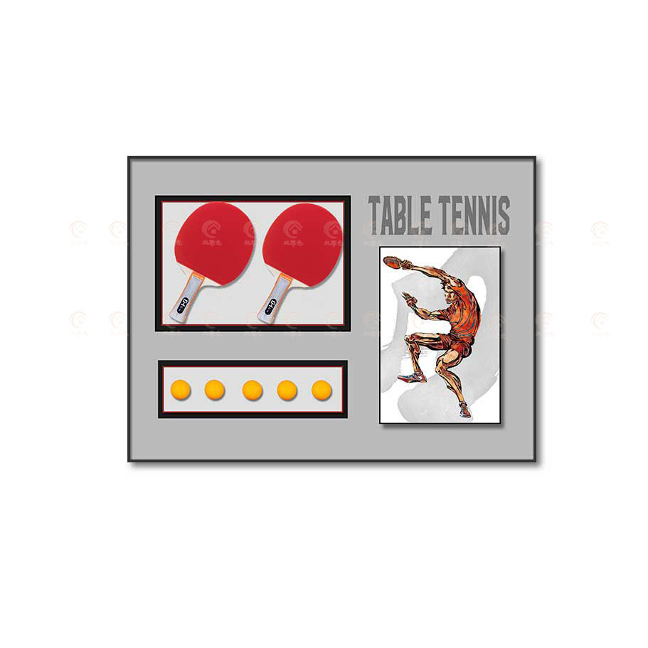 Tenis de mesa colgando pintura sofá Fondo pared bádminton tridimensional real pintura decorativa pasillo corredor mural