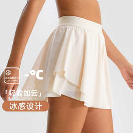 夏季网球裙速干运动短裤女透气假两件瑜伽裤跑步防走光健身短裙