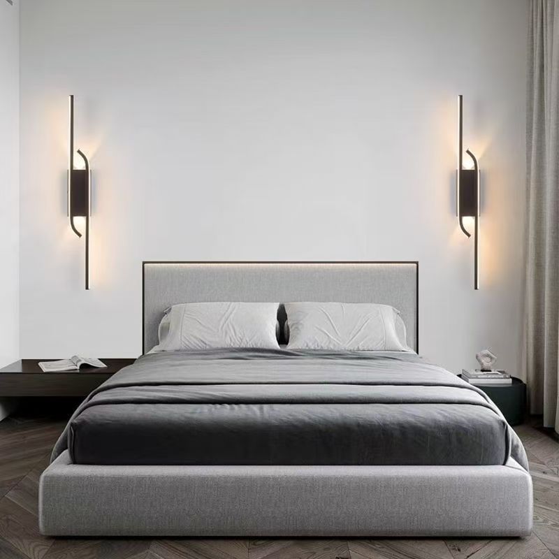 Moderno LED TV de línea larga simple lámpara de fondo pared lámpara de parrilla luz lujosa pasillo dormitorio sala de estar lámparas Zhongshan