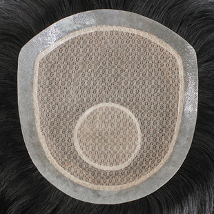 Biological scalp men's wig replacement piece wonderful foreign manufacturers wholesale 60 net delivery spin full hand woven real hair replacement piece