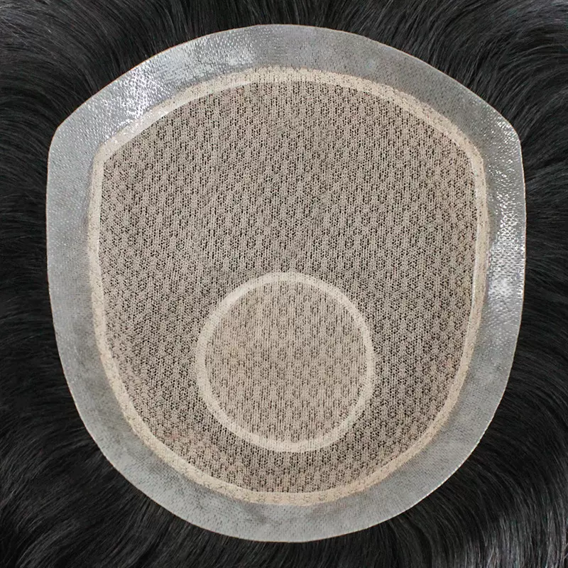 生物头皮男士假发补发块妙洋厂家批发60网递旋全手织真人发补发片