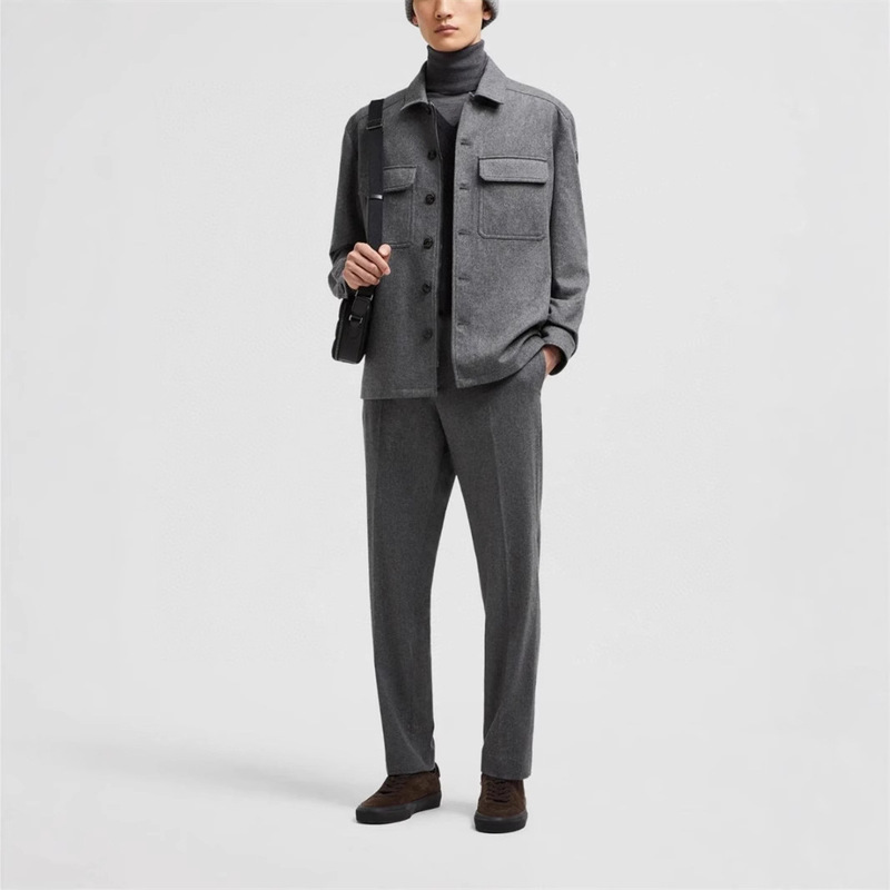 Big-name flat for mc masked * 24 new cashmere blended straight jogging pants men's simple warm casual pants