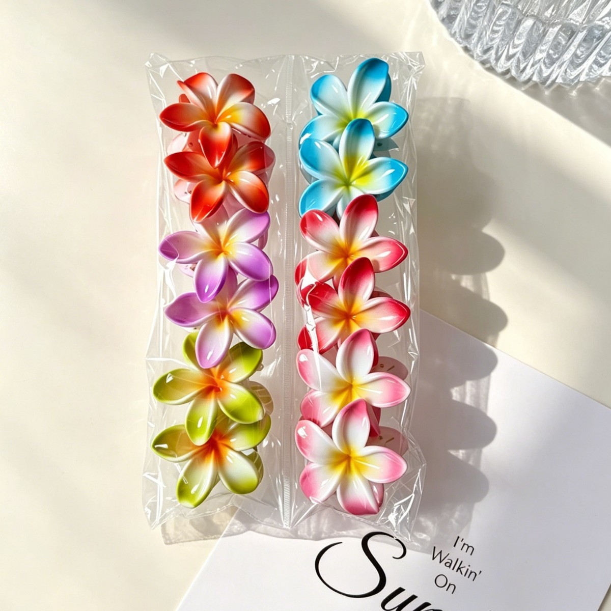 Vacancias de verano transfronterizas huevo flor clip para el cabello de mujeres tarjeta de sensibilidad avanzada 2026 nuevo conjunto de adornos para el cabello de flores laterales image 16