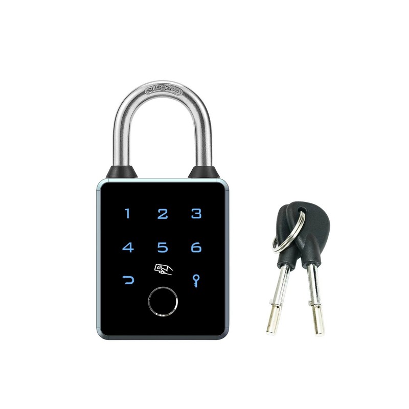 指紋パスワード南京錠大型パスロック落書き Bluetooth APP カードスワイプ NFC 屋外ゲート盗難防止ロック防水|undefined
