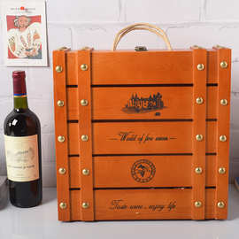 厂家定制松木四支装红酒箱 通用酒水收纳木盒礼品包装红酒盒批发