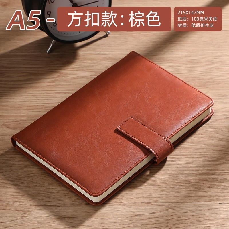 A5ノートボックスノートビジネス事務記録本レトロ皮面ハードケースシンプル磁気ボタン作業日記帳|undefined