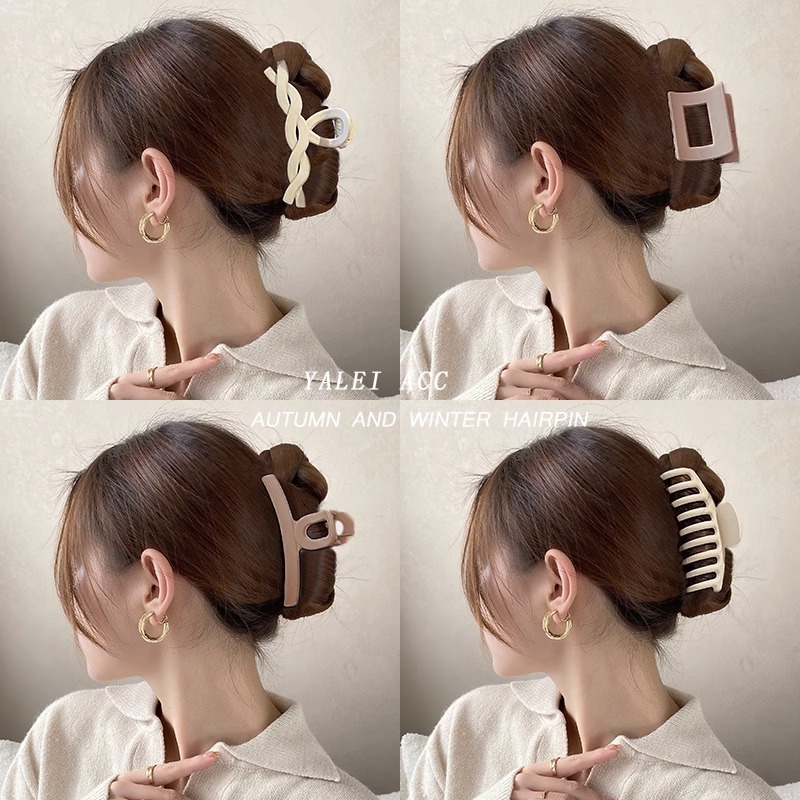 Horquilla de acrílico de las mujeres cuchara trasera updo clip de pelo grande celebridad de Internet elegante tiburón clip tocado simple horquilla