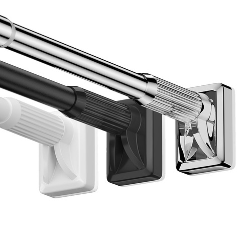 No punching clothes drying rod balcony clothes drying artifact retractable bedroom clothes drying rack fixed stainless steel clothes hanging rod
