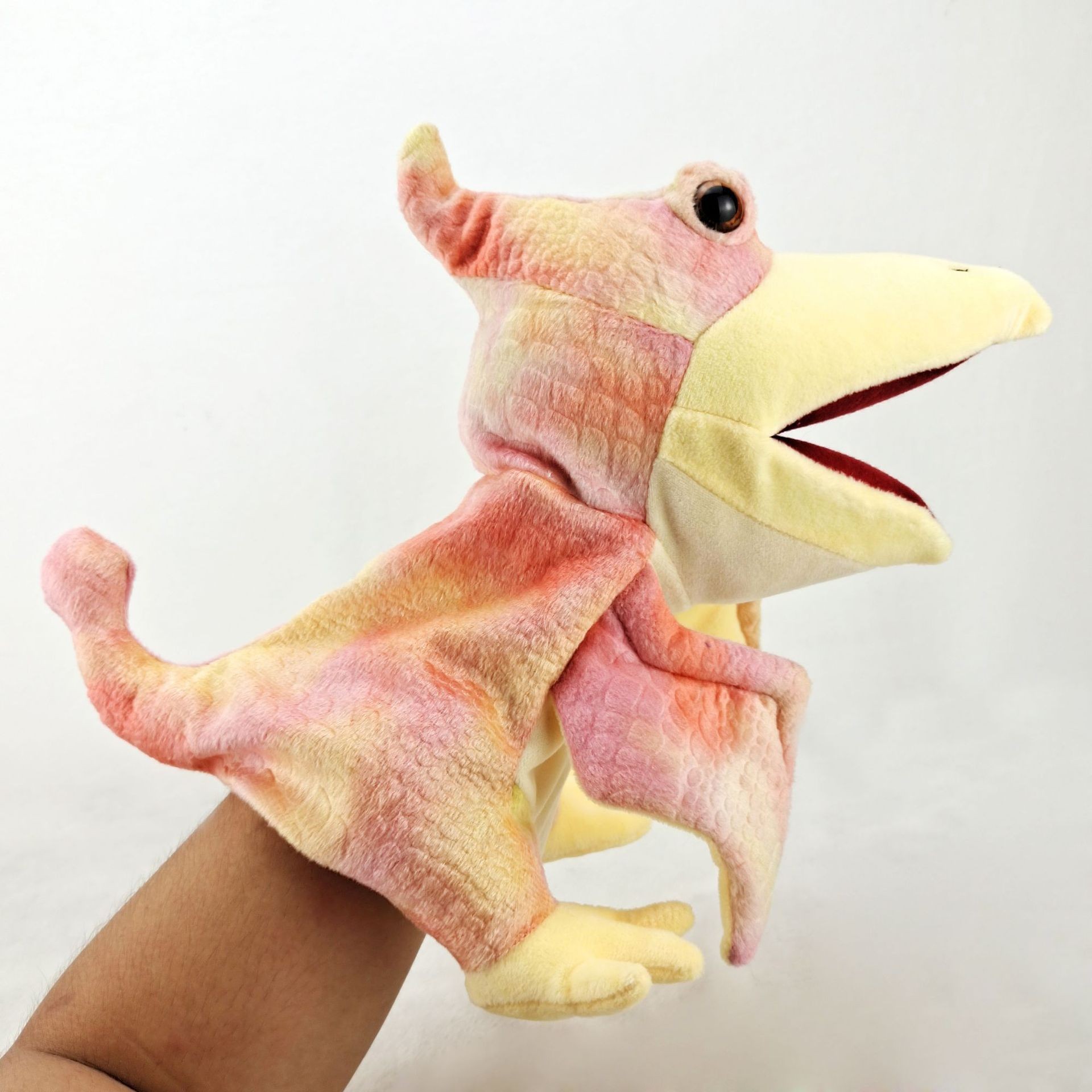 Dragón año dinosaurio en stock juguete de peluche Canglong animal educativo muñeca de títeres kindergarten historia contando apoyos muñeca