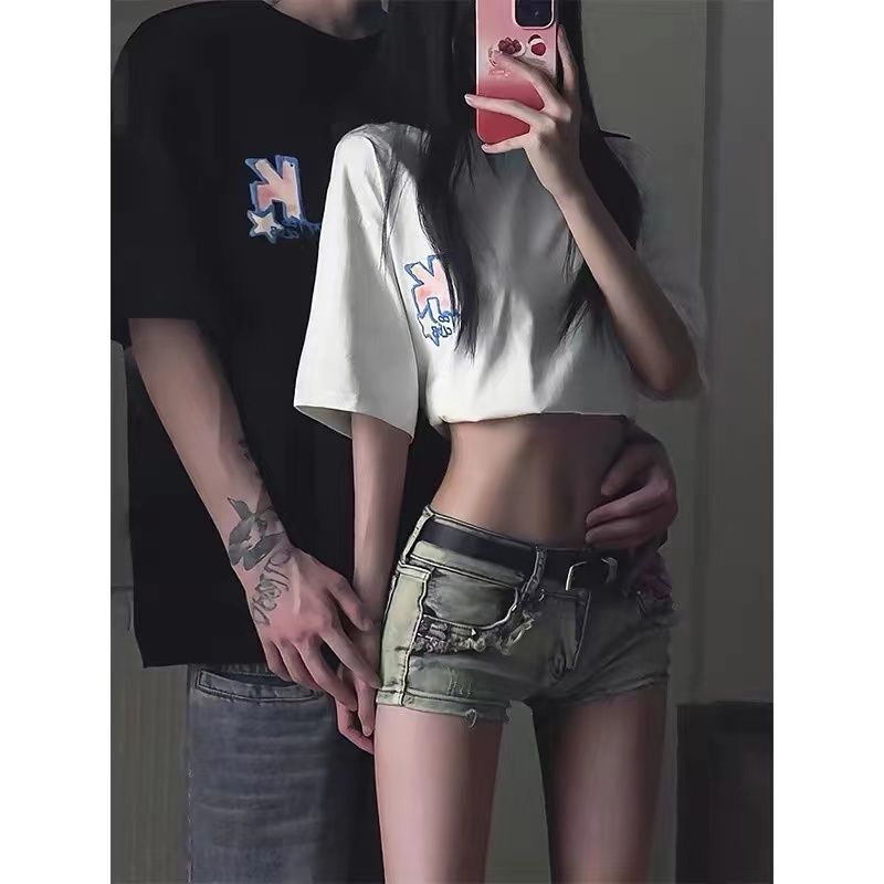 American Hot Girl low waist sexy Denim Super shorts women's summer new retro tight stretch sheath hot pants fashion
