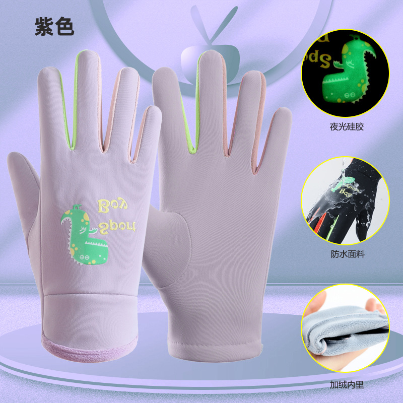 Guantes DE LOS NIÑOS dibujos animados luminoso deportes al aire libre caliente y niñas invierno nieve a prueba viento impermeable