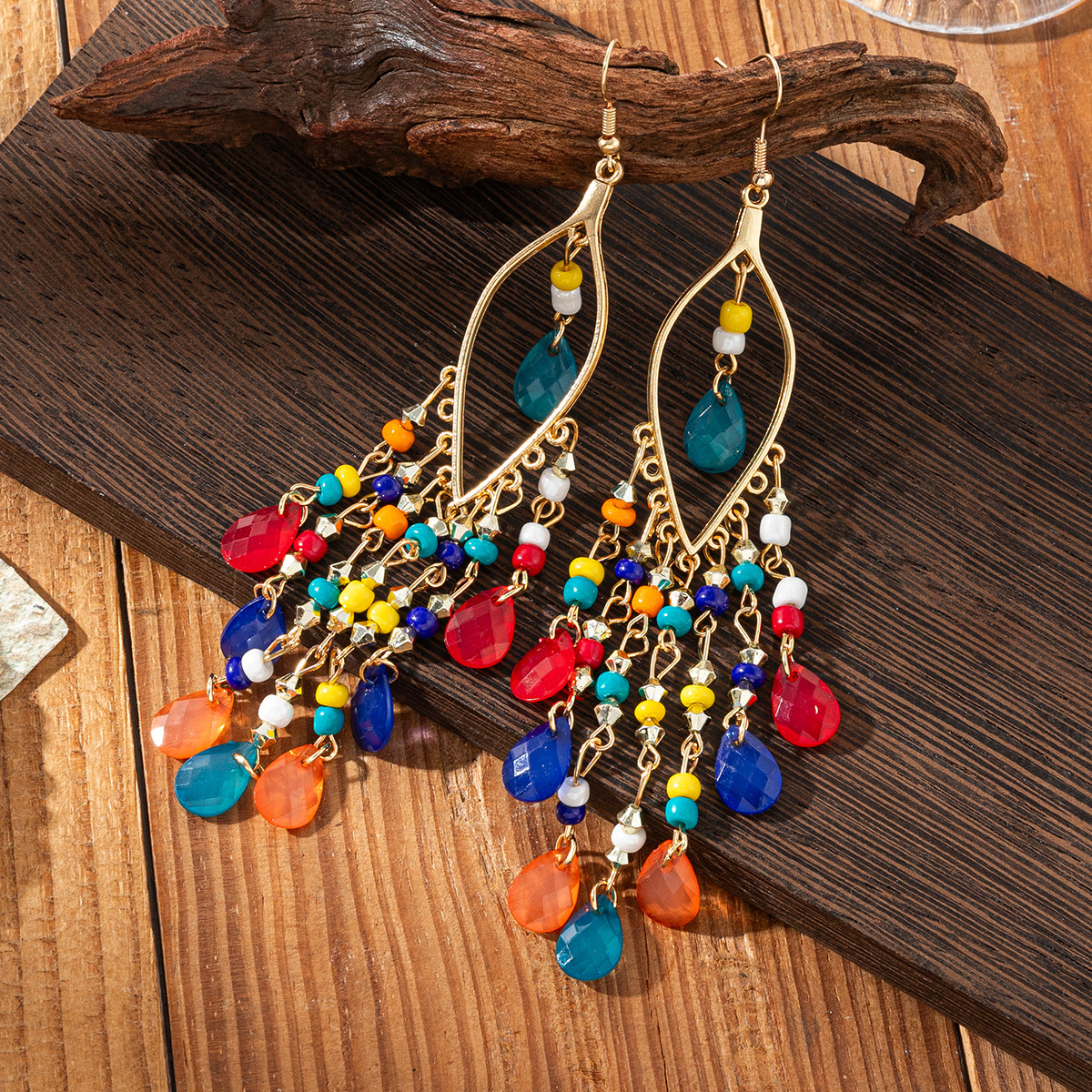 Cross-border accessories earrings Bohemian long tassel earrings retro ethnic style exaggerated personality earrings wholesale