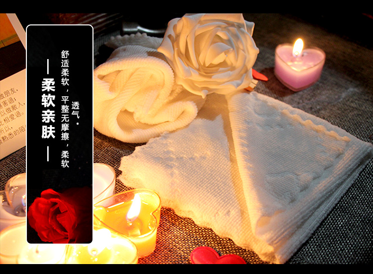 Square Towel Adult Intimacy Accessory 24cm x 24cm White Synthetic Fiber — detail image 25
