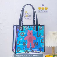 В наличии Портативный Красочный Rose Red Bear онлайн знаменитости день рождения высокого класса Подарочная сумка ручная сумка для покупок с ручным подарком ins