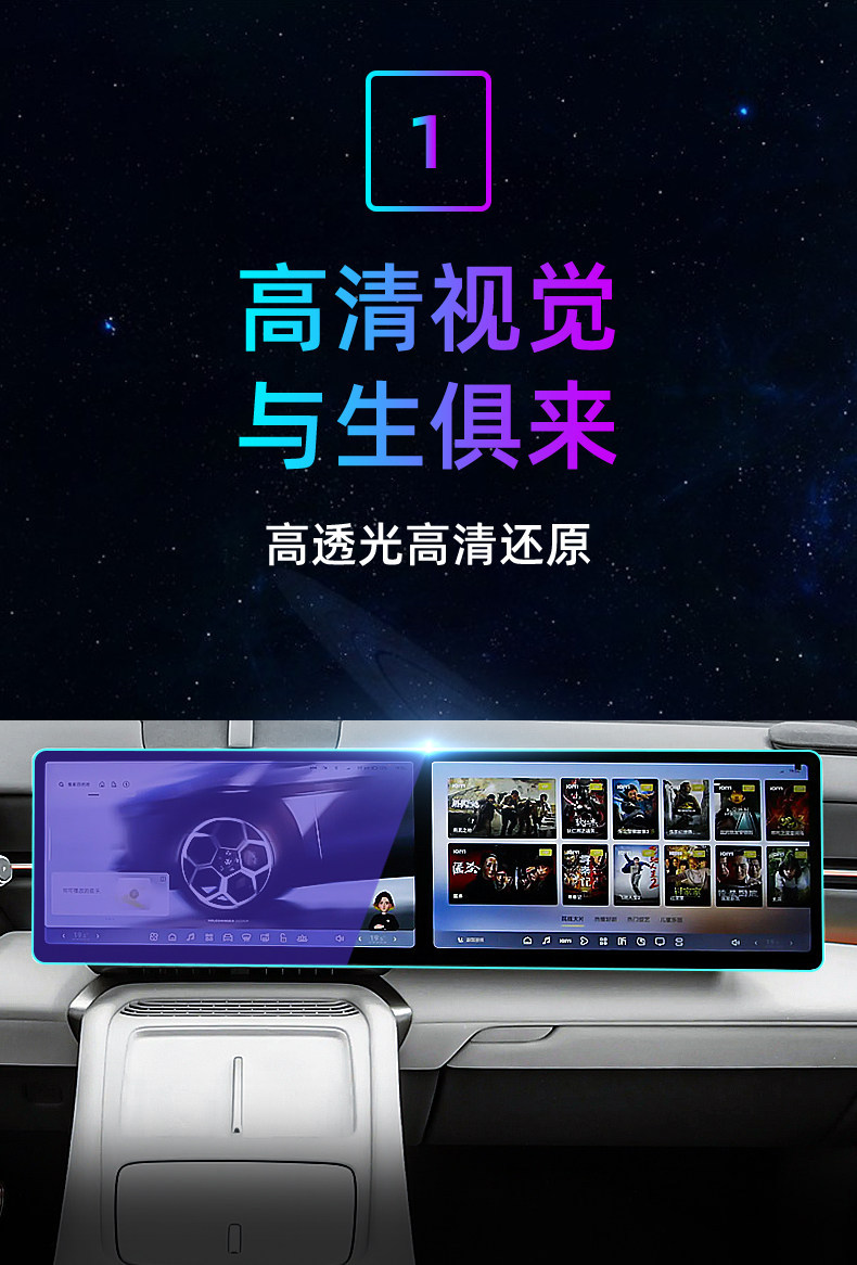 Suitable for 26 Volkswagen models, 08 central control tempered film, car navigation screen protector, display screen protective film, instrument panel