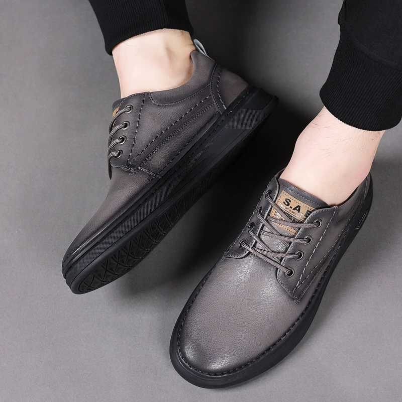 Повседневная кожаная обувь мужской английский стиль бизнес повседневная обувь дикая дышащая мужская обувь мягкая подошва кожаная мужская модная обувь