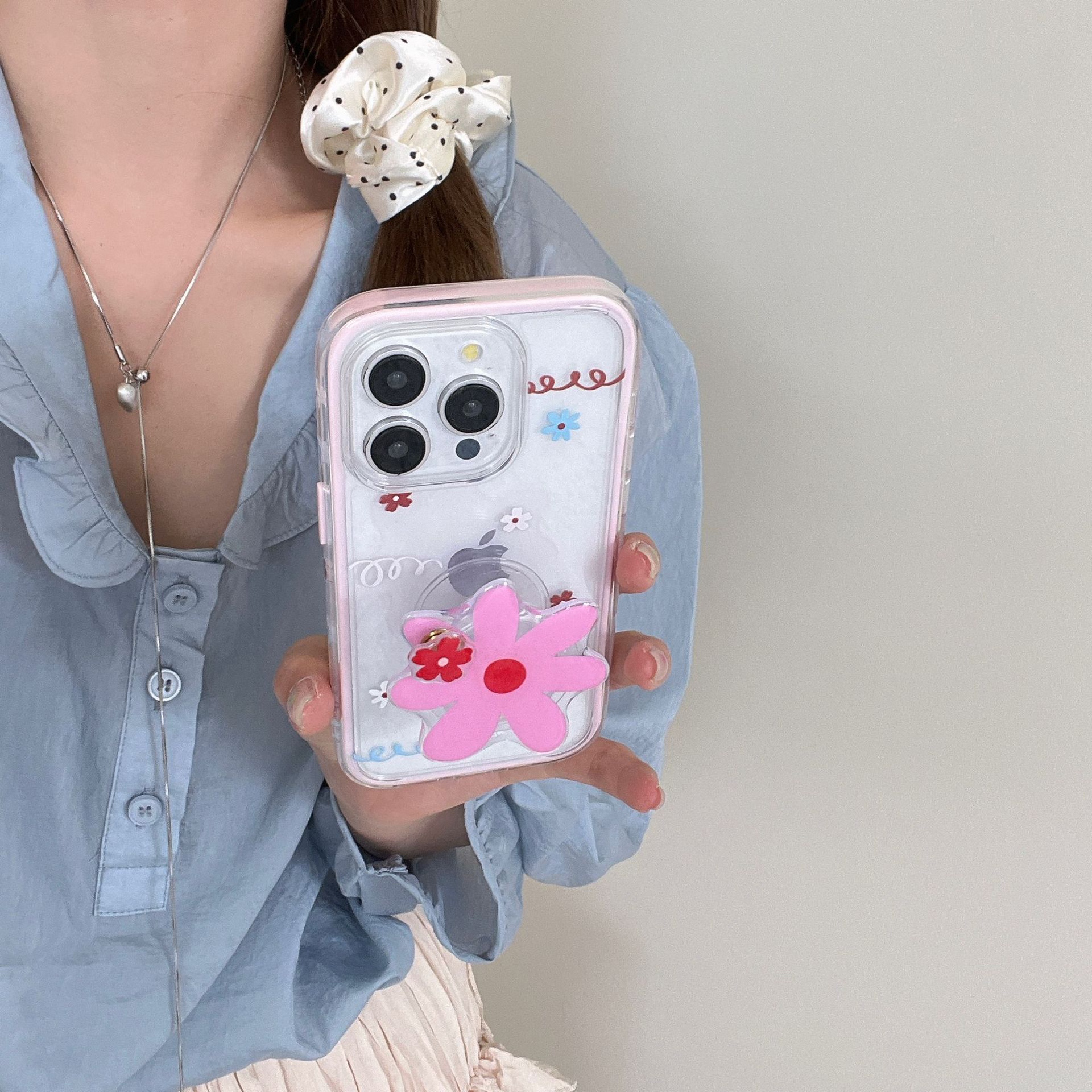 Flores de graffiti de nicho simples para Apple 16ProMax funda para teléfono móvil 15Pro Summer 14/13 Chicas 15PM