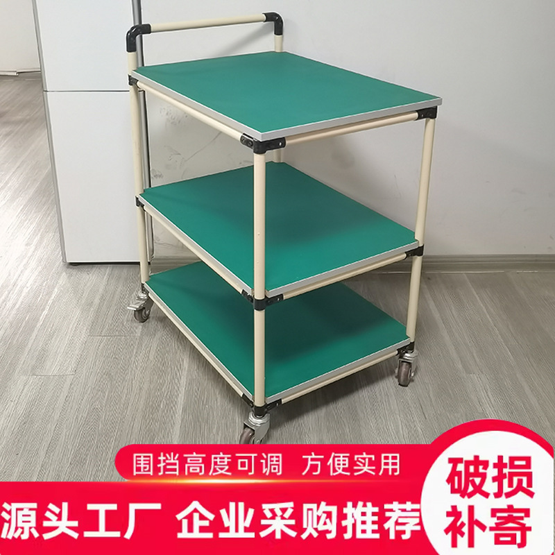 ハードウェアリーンパイプカート、帯電防止作業台、移動式トロリー、工場用二層ホイール付き帯電防止ターンテーブルカート|undefined