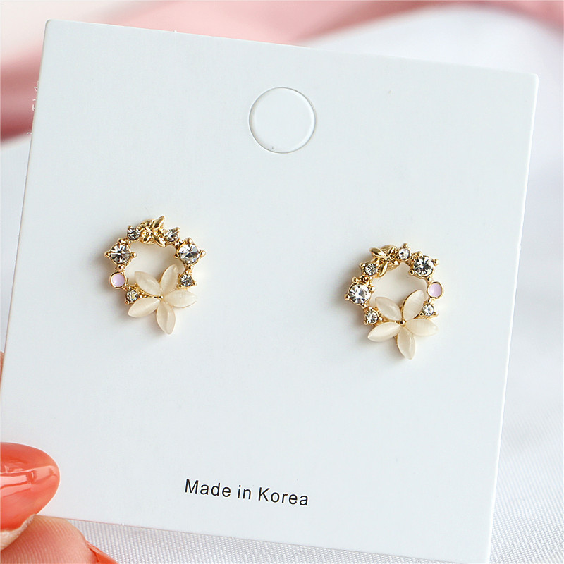 1 Pair Fashion Flower Inlay Alloy Rhinestones Ear Studs display picture 3