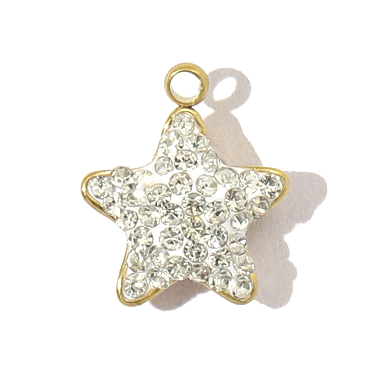 4g Weight Pendant Jewelry Making Type 5 PCS/Package Quantity 304 Stainless Steel Material Star Pattern Vacation, Classic Style Style Inlay Craft 5 PCS/Package Titanium Steel Star Pendant DIY Ornament Accessories 1