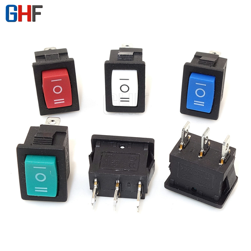 三脚电源翘板开关铜脚 21*15船型开关三脚三档 kcd1-103跷板开关