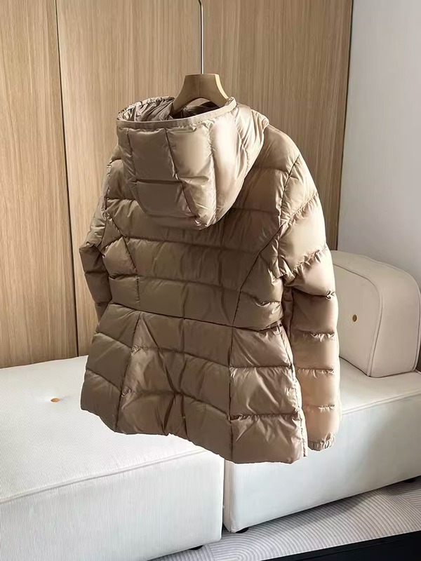 2025冬季新款欧货连帽白鸭绒修身显瘦短款羽绒服女士外套|undefined