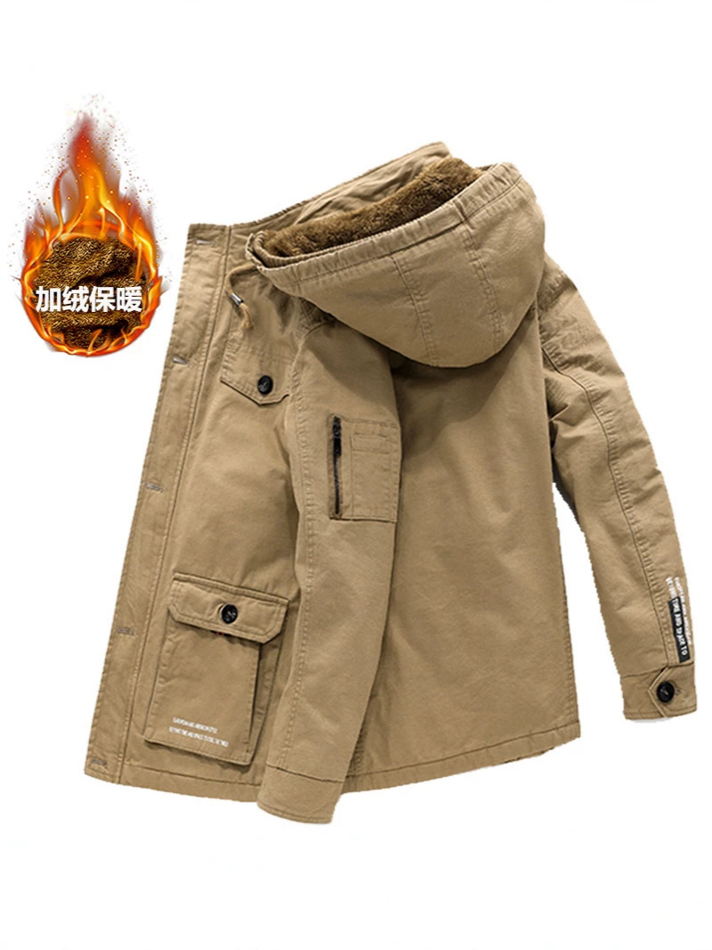 Chaqueta Térmica de Algodón para Hombre de Algodón, Forro Polar, Acolchado Térmico para Invierno