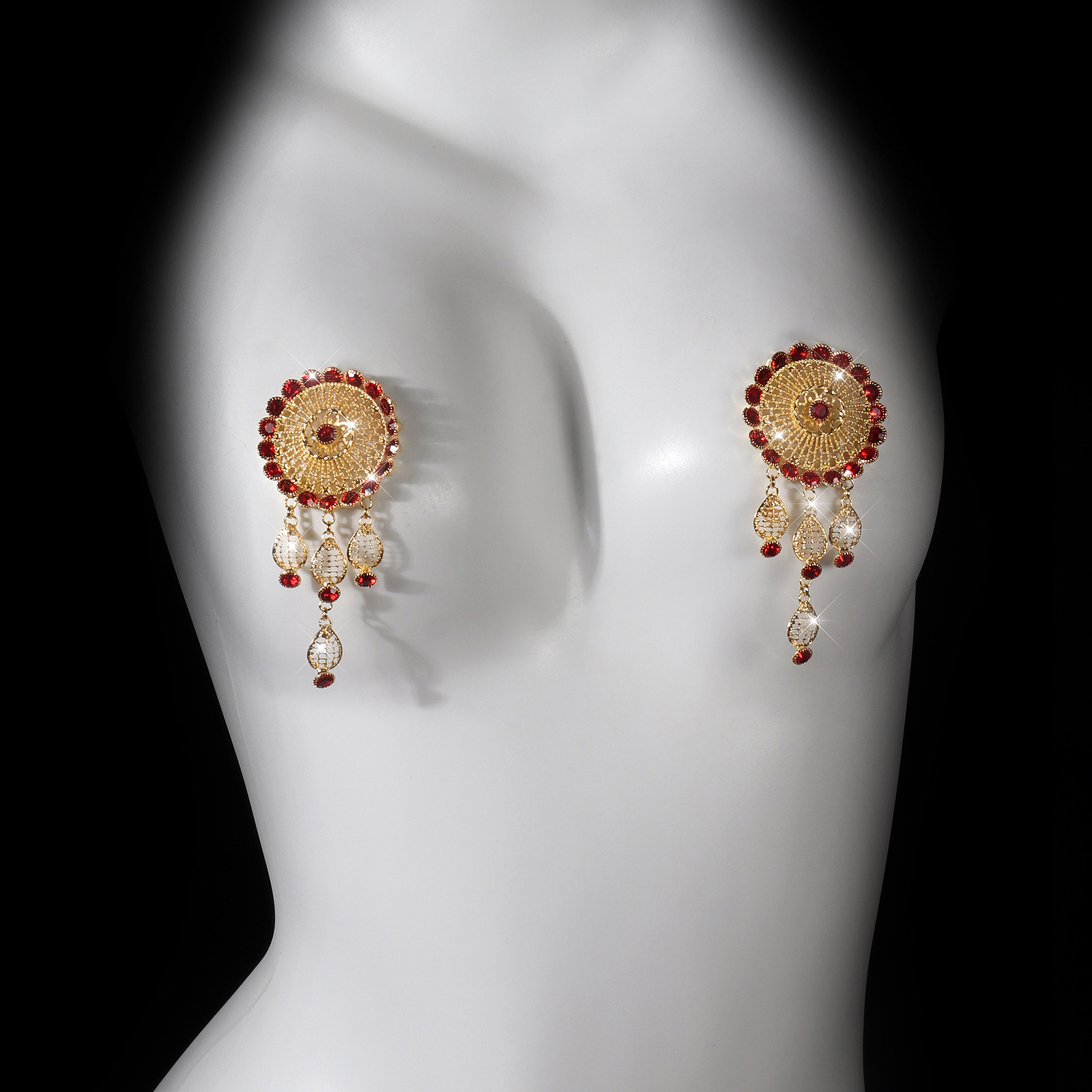 Estilo exótico lujoso hueco diamante adhesivo de leche dorado colgante diseño de bordilla accesorios de espectáculo de escenario sexy image 1