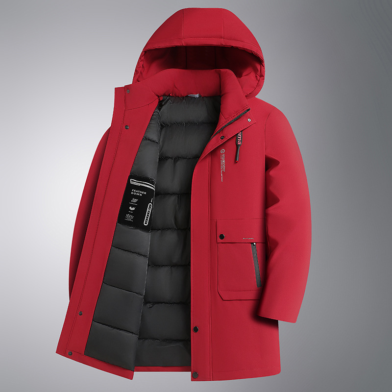 Extra Large Men's Cotton-Padded Workwear Pocket Casual Versatile Fat Man Loose Warm Cotton-Padded Jacket Mid-Length Fat Man Winter
