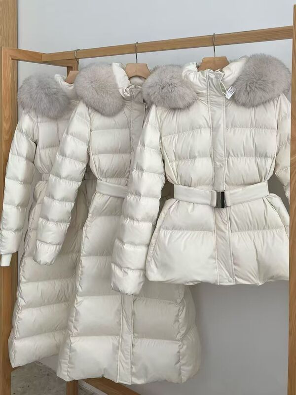 Yuyan Korean Dongdaemun Style Slimming Warm Long and Short Hooded 90 down Jacket for Female Friends