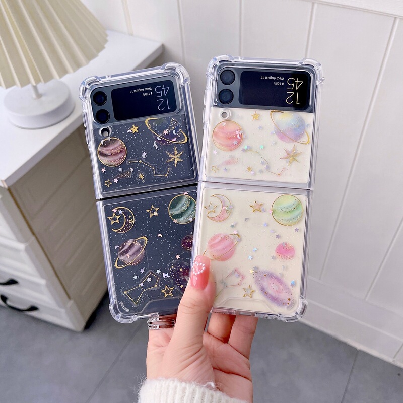 Fantasy Universe Planet for Samsung Galaxy Z FLIP 3 Folded Mobile Phone Split Gel Drop Mobile Phone Case