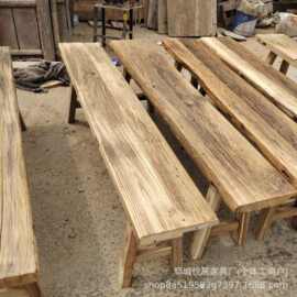复古中式老榆木长条凳餐厅饭店老榆木餐椅实木长条椅换鞋凳休闲椅