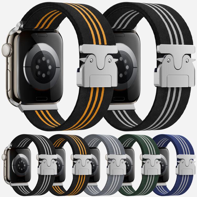 xDfind paracaídas hebilla trenzada correa de tres rayas para Apple Watch 42 / 44 / 45 / 46 / 49mm / A