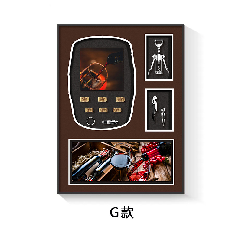 Pintura de decoración de restaurante Pintura colgante de arte tridimensional Pintura de instalación física de copa de vino minimalista moderna Pintura mural de sala de muestra de gabinete de vino