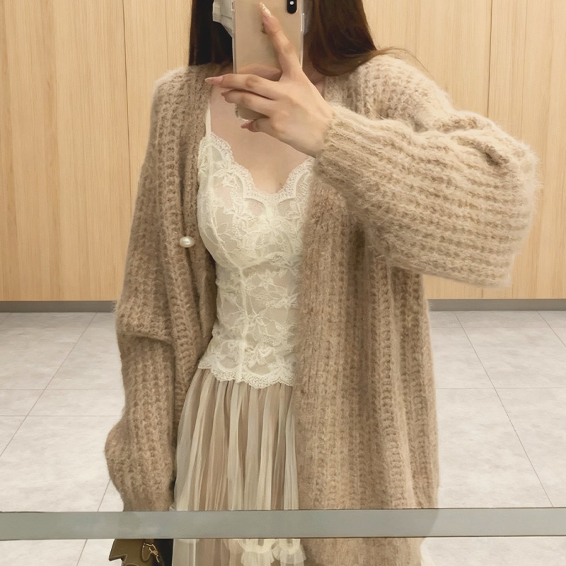 Qianyu 2025 Beloved High Weight Brown Sweater Cardigan Jacket for Women Qianyu 2025 Beloved High Weight Brown Sweater Cardigan Jacket for Women