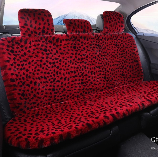 新しい冬のぬいぐるみの車のクッションネットの赤いヒョウの紋様のぬいぐるみの5つの共通のシートの快適な保温のクッション|undefined