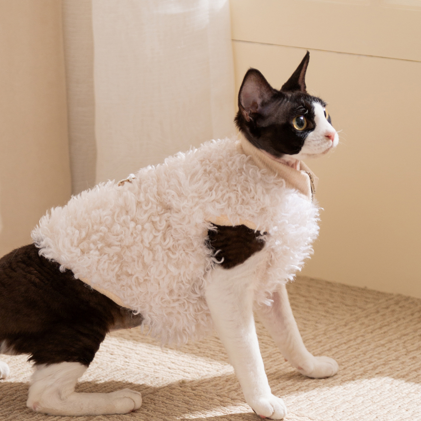 Otoño y invierno nuevo leche lindo cordero tracción abrigo cálido chaleco mascota gato ropa de perro perro pequeño y mediano image 4