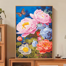 十字绣厂家抖音快手小红书一件代发2025新款线绣高端大气牡丹花卉