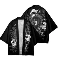 Трансграничный хит продаж японской серии Ukiyo-e, плащ, кимоно, халат, универсальный кардиган, рубашка с рукавом три четверти оптом