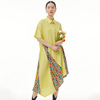 2022 new pattern printing Mosaic Irregular Dress Large Women's wear mm Easy Show thin skirt 85139