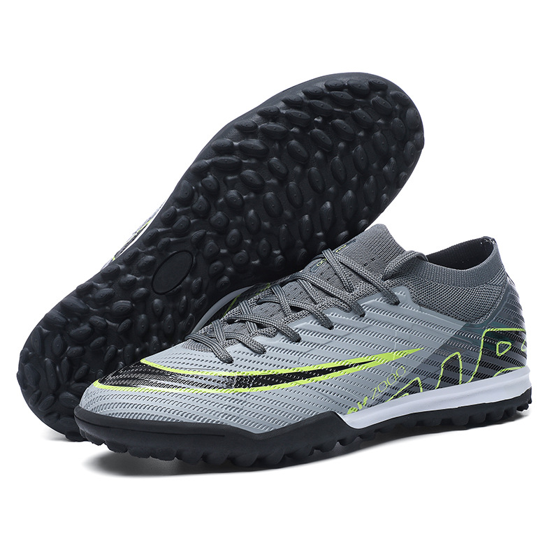 Zapatos de fútbol transfronterizos de alto bajo para hombres y mujeres, zapatos de entrenamiento de fútbol de clavos, zapatos deportivos juveniles